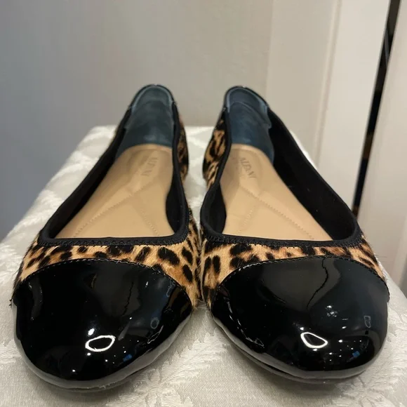 Alfani Stepflex Size 10 Leopard Print Leather Upper Flats - Picture 2 of 7
